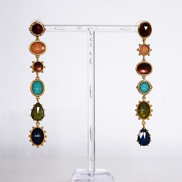 Kate Spade Perfectly Imperfect Semi-Precious Stone Linear Stud Earrings - Picture 5 of 12